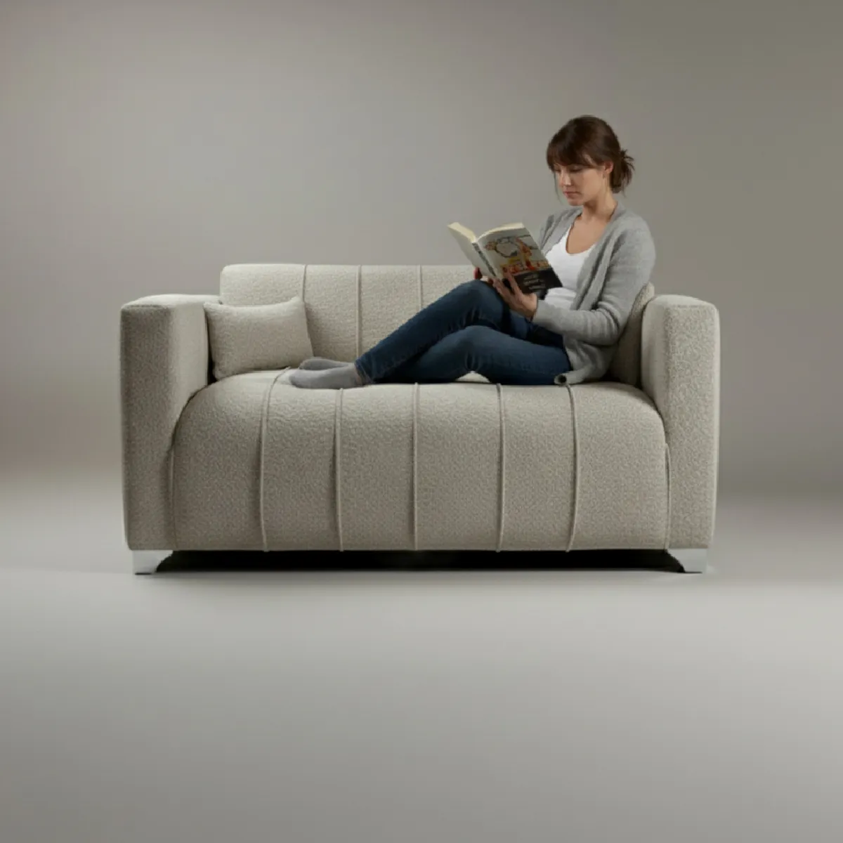 IVI HOME - Sofá 2 cuerpos Mikono Blanc