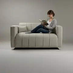 IVI HOME - Sofá 2 cuerpos Mikono Blanc