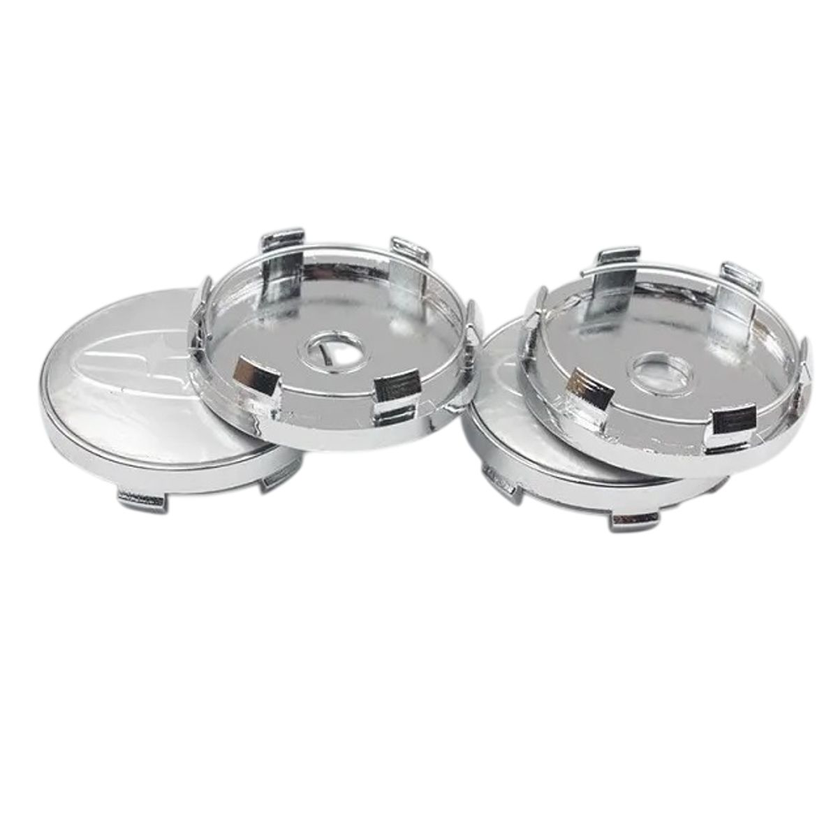 GENERICO - 4 Tapas Centro de Llanta para Subaru 60mm Plata