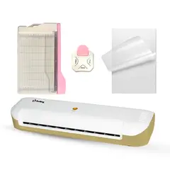 GENERICO - Kit Plastificadora Termolaminadora Hoby Premium A4 Dorada LG02