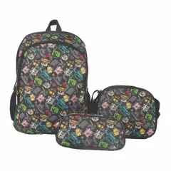 MINECRAFT - Tripack Mochila - mochila + lonchera + estuche