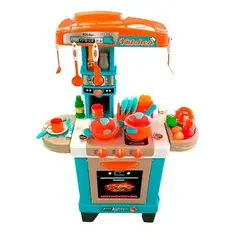 GENERICO - Cocina De Juguete Para Niños Con 34 Accesorios Sonido Y Luz Azul