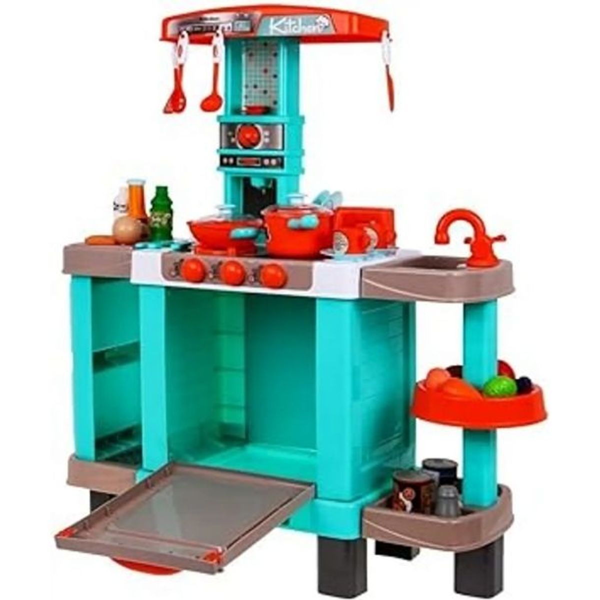 GENERICO - Cocina De Juguete Para Niños Con 34 Accesorios Sonido Y Luz Azul