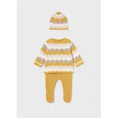 MAYORAL - Conjunto 3 piezas tricot recién nacida