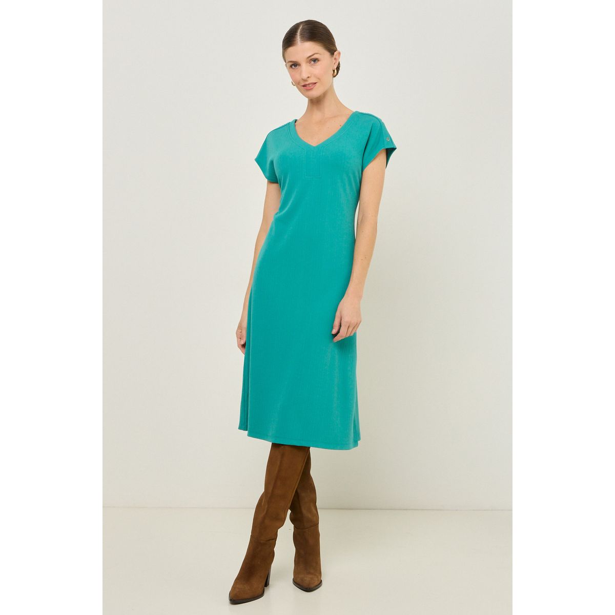 MA GRIFFE - Vestido Tipo Jumper Mujer Verde Magriffe
