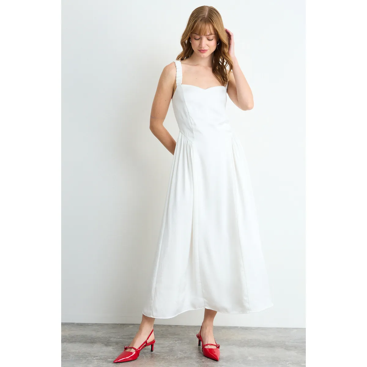 IO - Vestido Liso Largo Mujer Crudo Io
