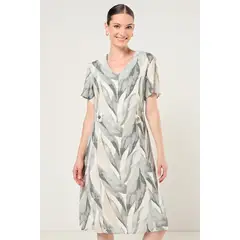 MA GRIFFE - Vestido Estampado Mujer Avellana Magriffe