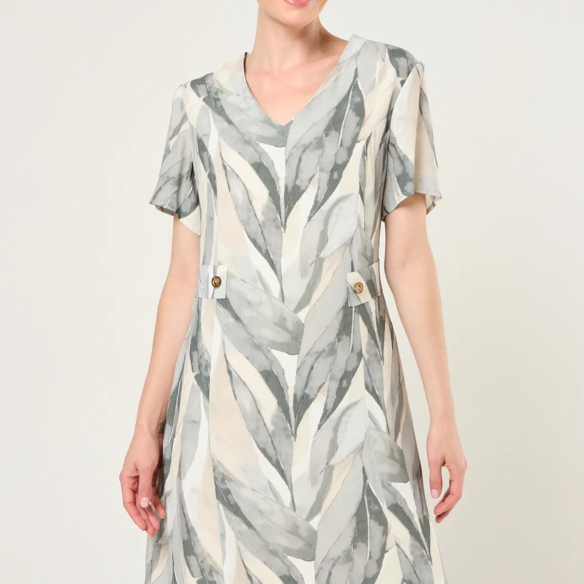 MA GRIFFE - Vestido Estampado Mujer Avellana Magriffe