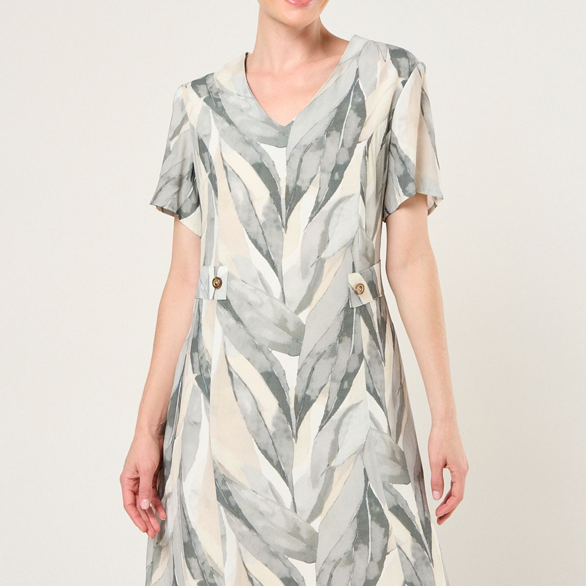 MA GRIFFE - Vestido Estampado Mujer Avellana Magriffe