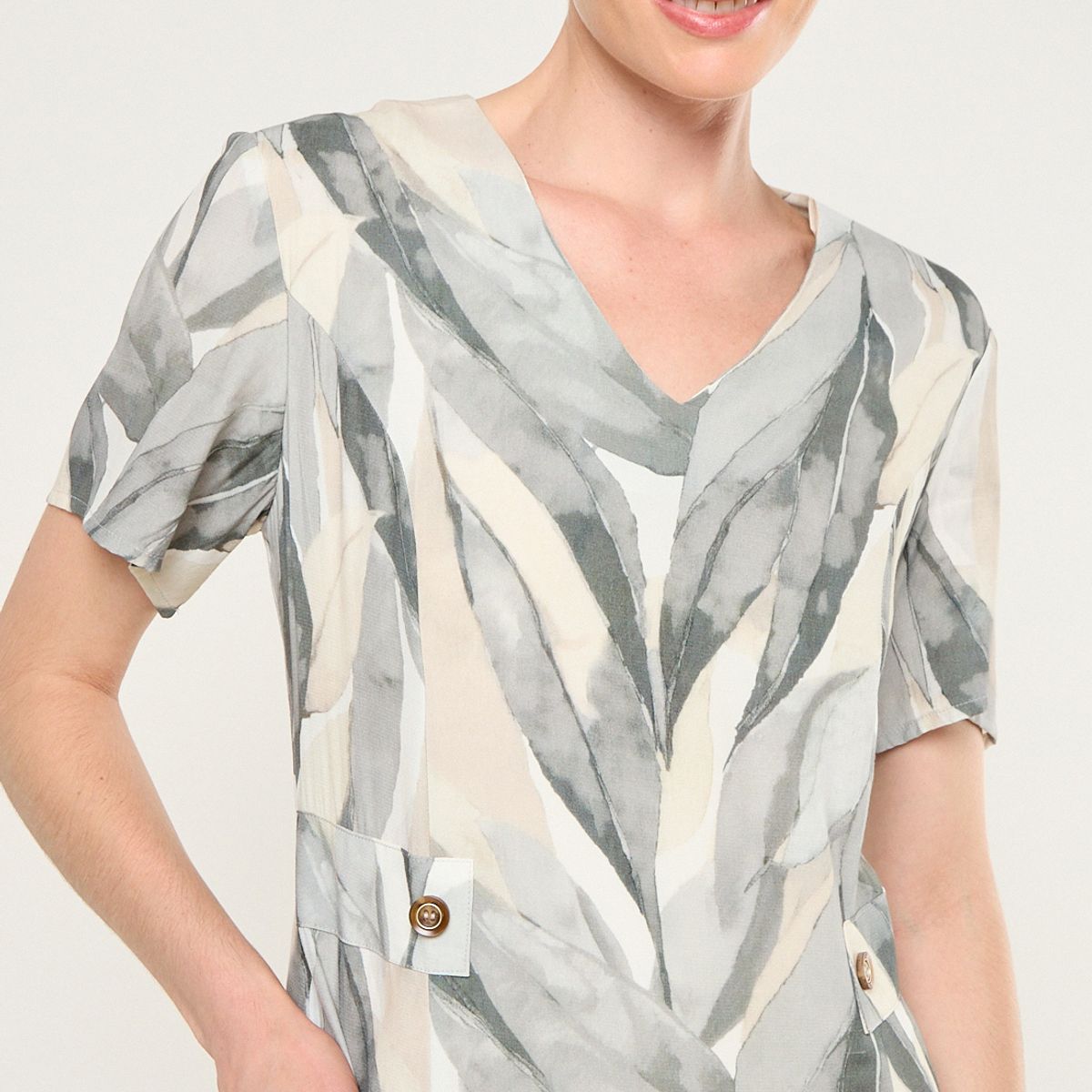 MA GRIFFE - Vestido Estampado Mujer Avellana Magriffe