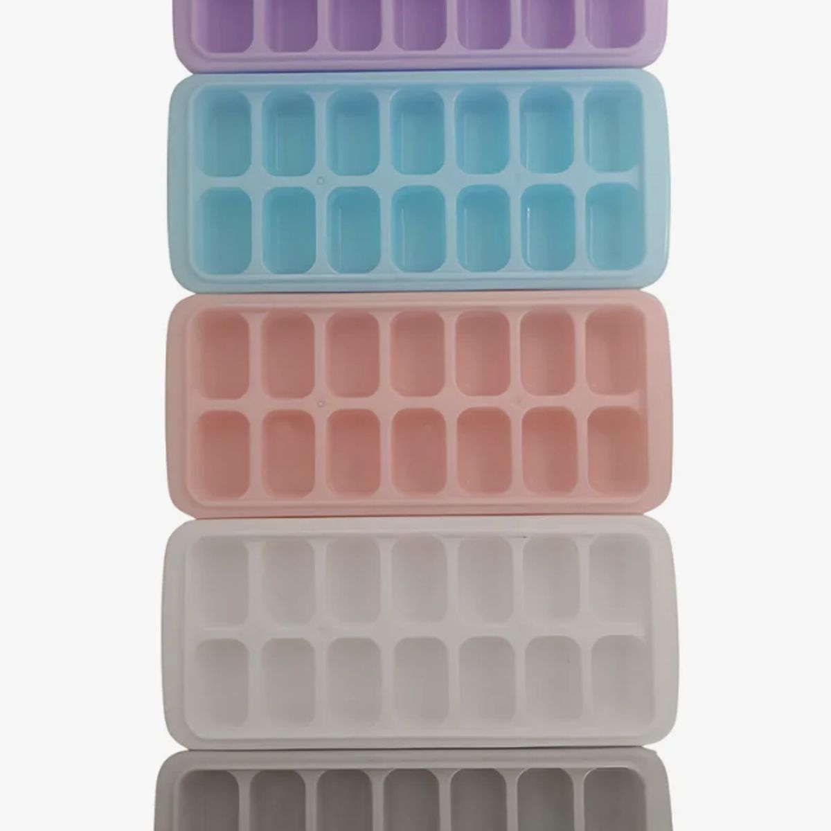 OKAY - Pack De 2 Bandejas Plásticas Para Hielo En Cubos Con Tapa Color