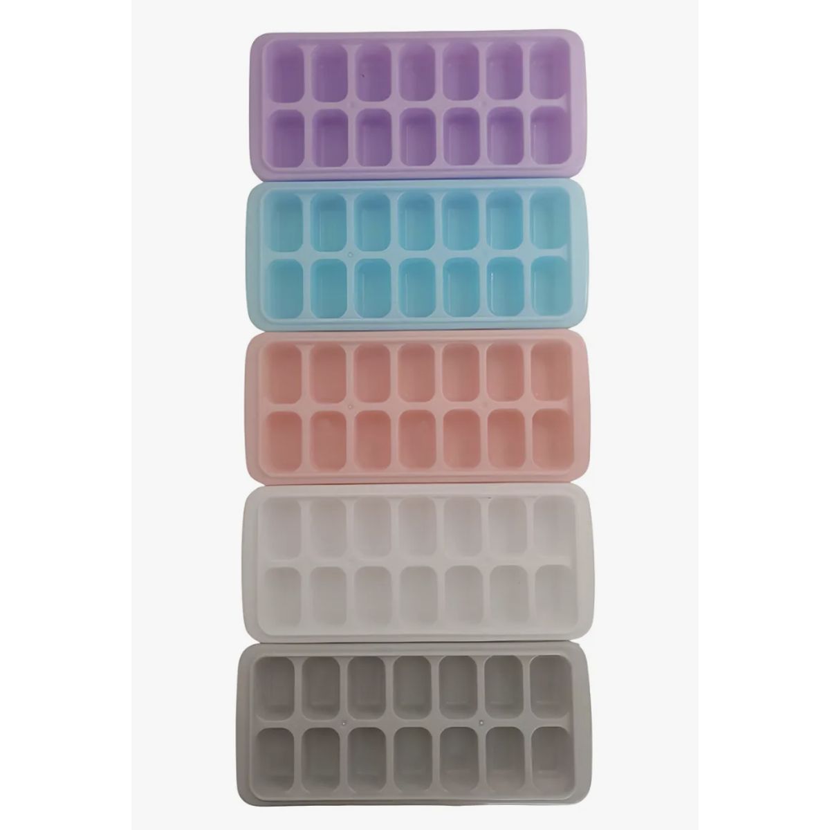 OKAY - Pack De 2 Bandejas Plásticas Para Hielo En Cubos Con Tapa Color