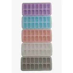 OKAY - Pack De 2 Bandejas Plásticas Para Hielo En Cubos Con Tapa Color