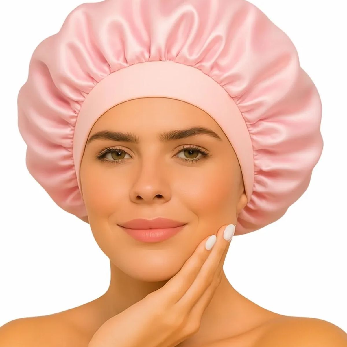 COMPUTECH - Gorro Satin Para Dormir Cabello Rizado Y Liso Evita Enredos