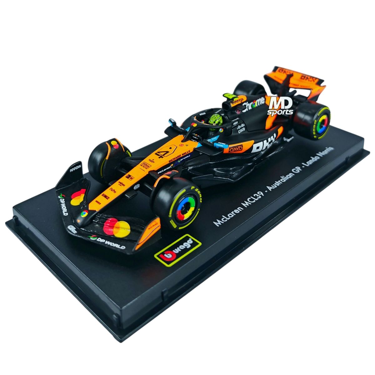 BBURAGO - Auto F1 Mclaren MCL39 GP Australia 2025 #4 Lando Norris Caja Acrilica 1:43