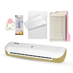 GENERICO - Kit Full Plastificadora Laminadora Hoby Premium A4 Gold