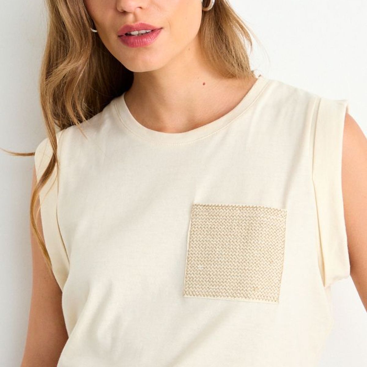 ASH - Polera Lisa Mujer Crudo Ash