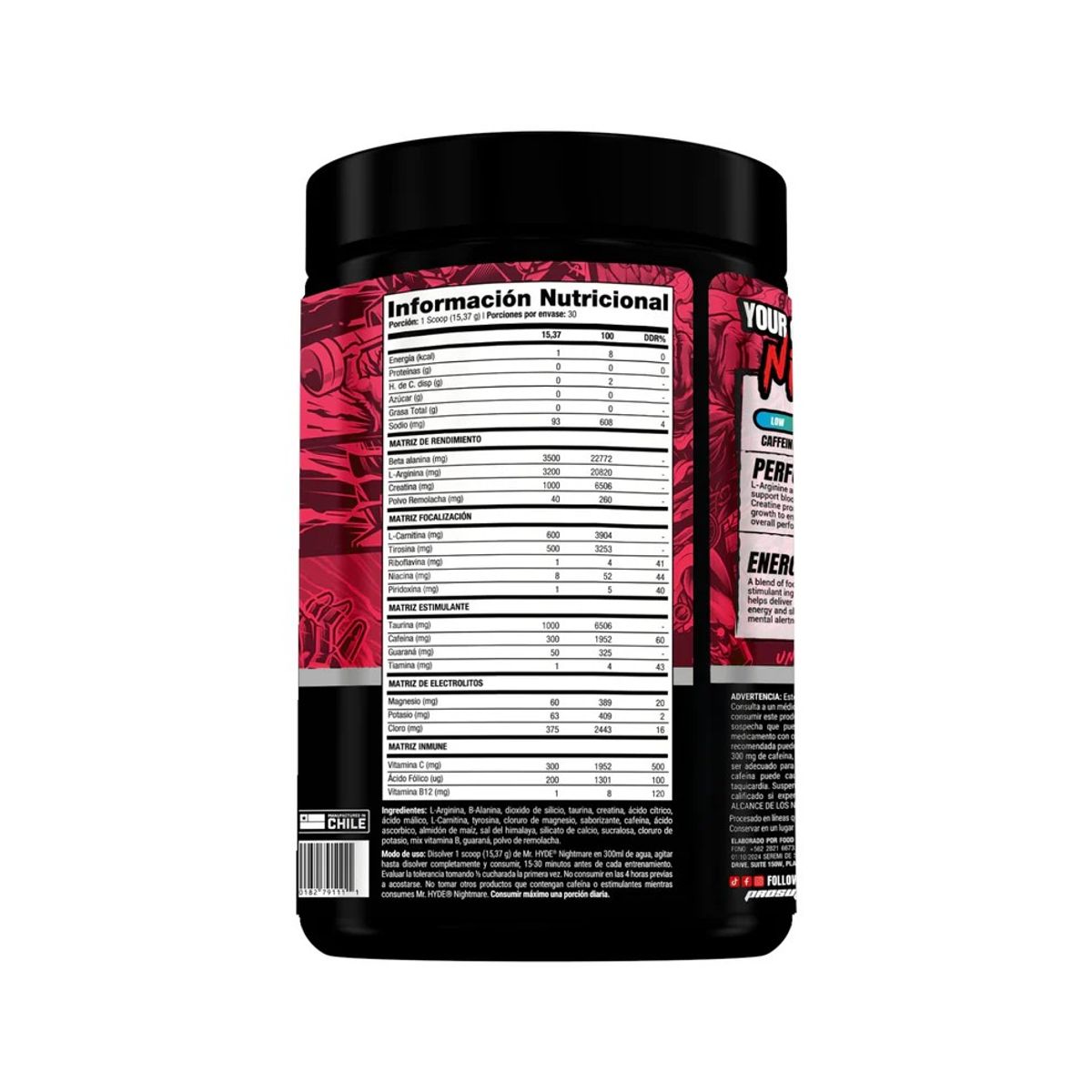 PROSUPPS - PRE ENTRENO HYDE NIGHTMARE 30 SV BLOOD BERRY- PROSUPPS