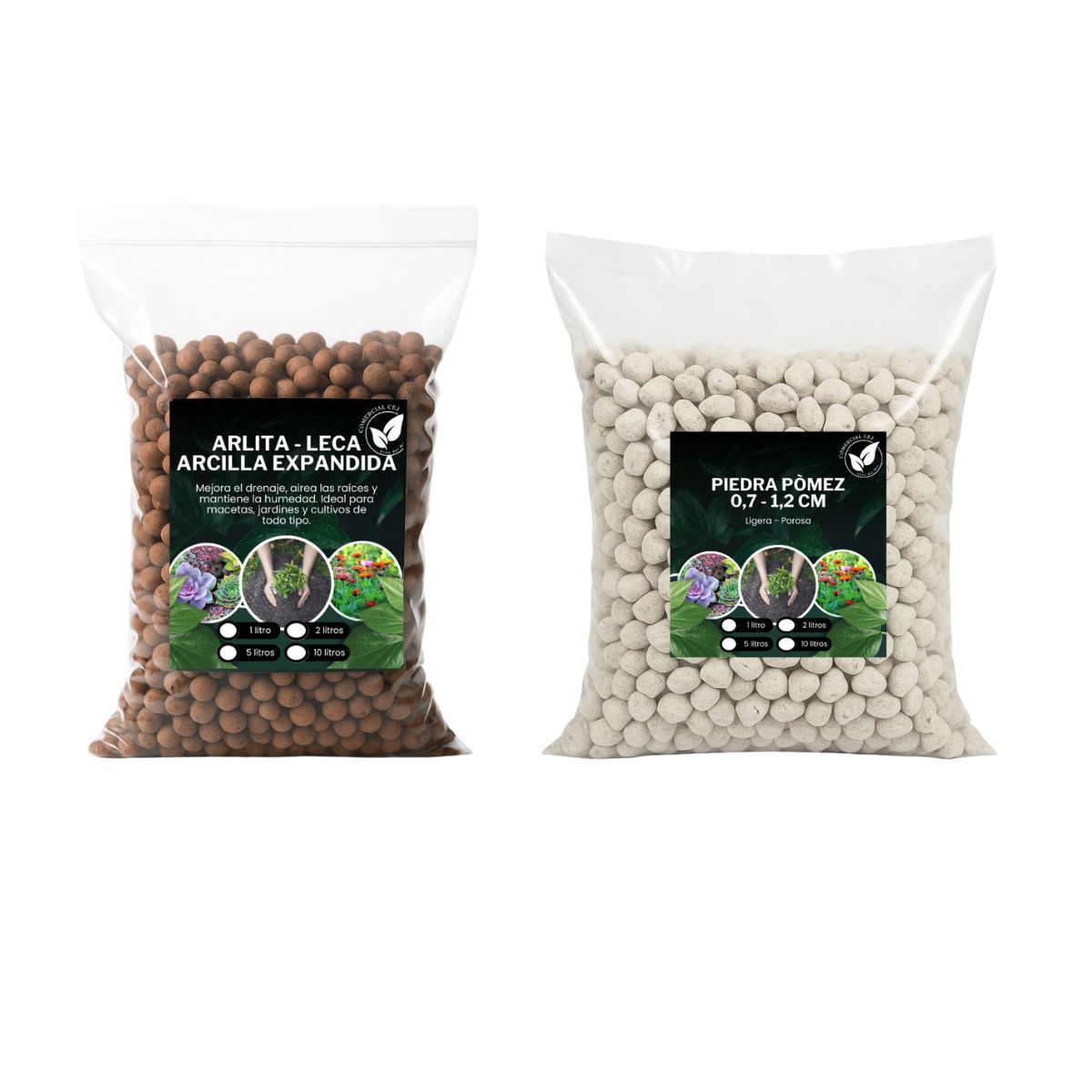GENERICO - Pack Leca - Arlita 5 Litros + Piedra Pomez 5 Litros