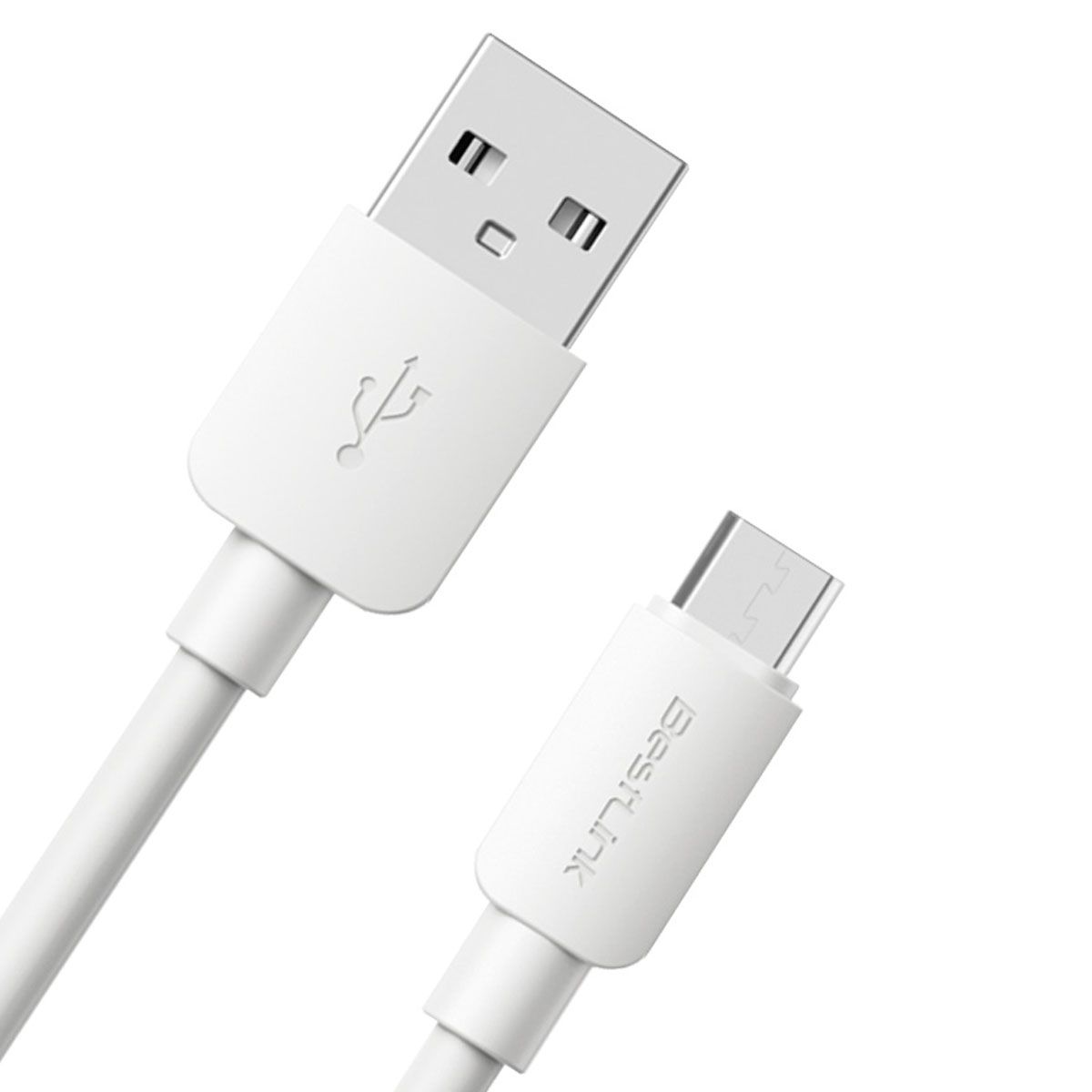 BESTLINK - CABLE MICRO USB A USB 2 MTS. BLANCO. CARGA RAPIDA