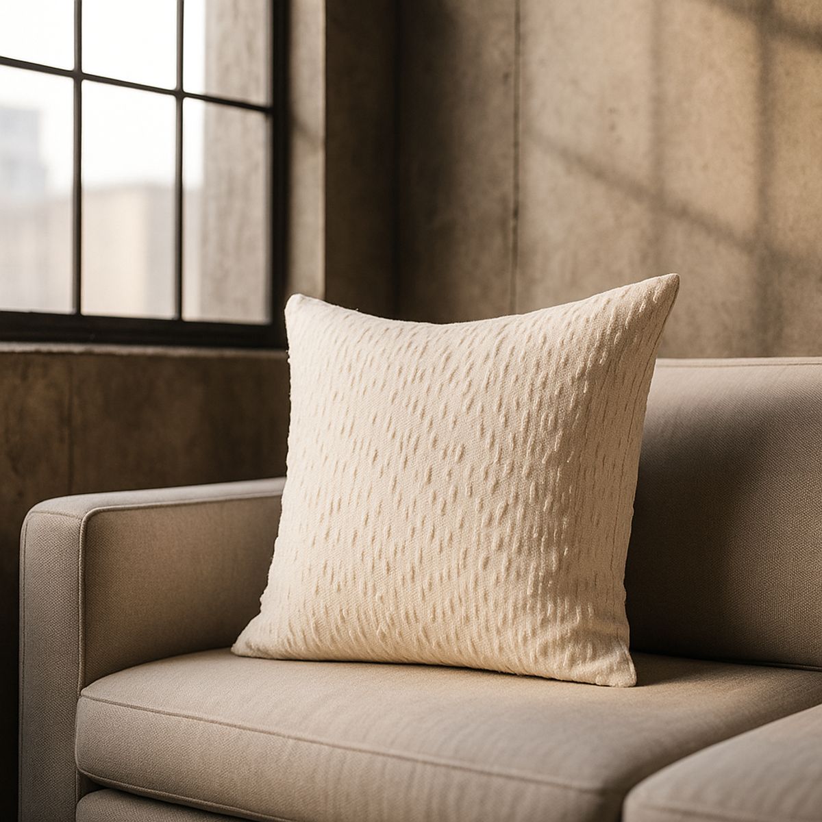 ARMONIA - Funda Chenille 45x45cm Blanca Estilo Decorativo 785