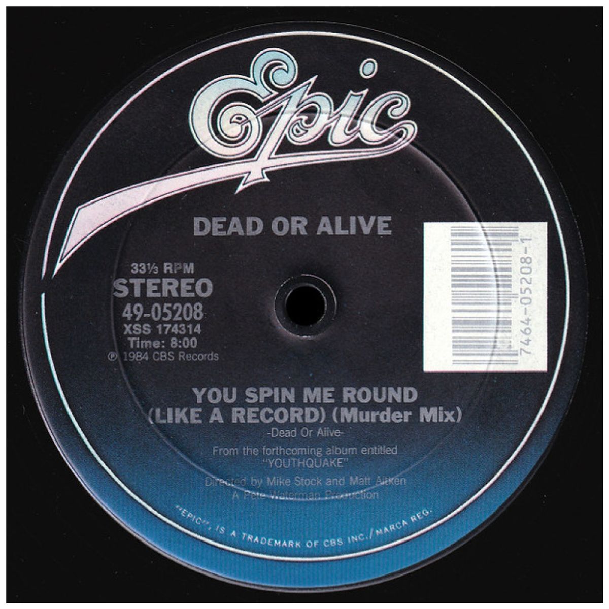 HITWAY MUSIC - DEAD OR ALIVE - YOU SPIN ME ROUND LIKE A RECORD - 12 MAXI SINGLE VINILO USADO