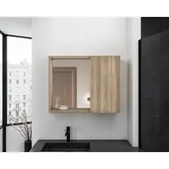 TUHOME - Botiquin 1 Puerta Y Espejo Alessi 403x505x111 Cm Fresno