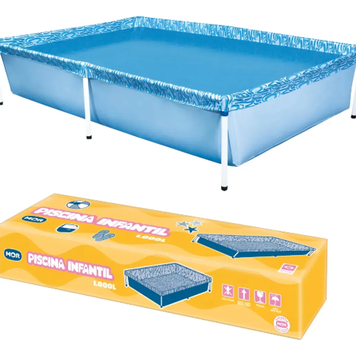 MOR - Piscina Rectangular 1000 Litros Mor Portatil