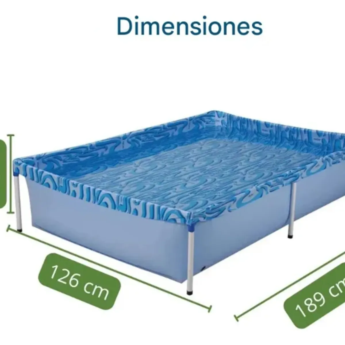 MOR - Piscina Rectangular 1000 Litros Mor Portatil