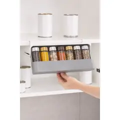 GENERICO - Organizador de Especias Adhesivo Bajo Estante - Máximo Espacio en tu Cocina