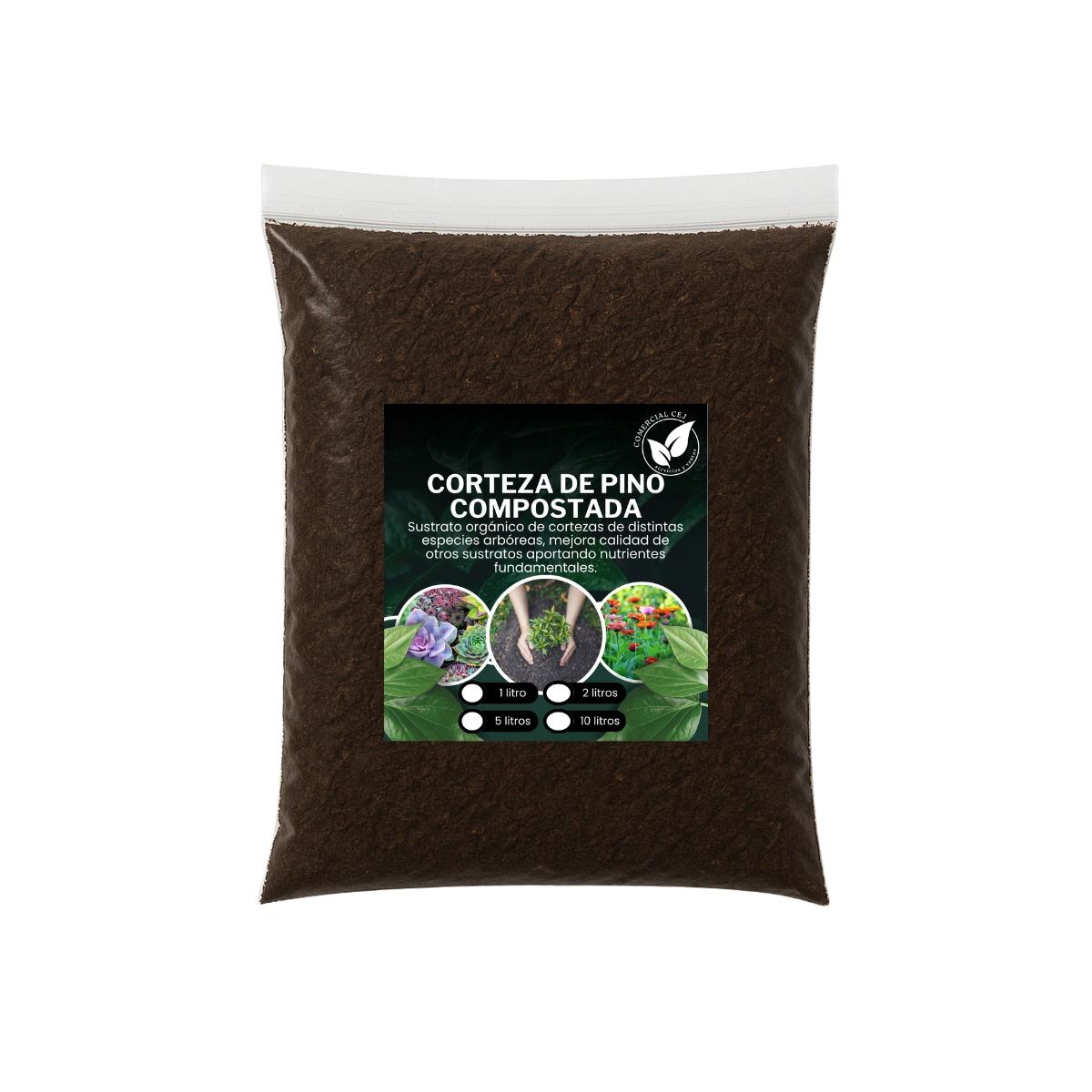 GENERICO - Corteza De Pino Fina Compostada Premium Certificada 10 Litros