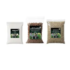 GENERICO - Pack Sustratos Vermiculita 5 Litros + Perlita 5 Litros + Leca 5 Litros