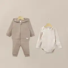 OPALINE - Conjunto Bebe Unisex Taupe