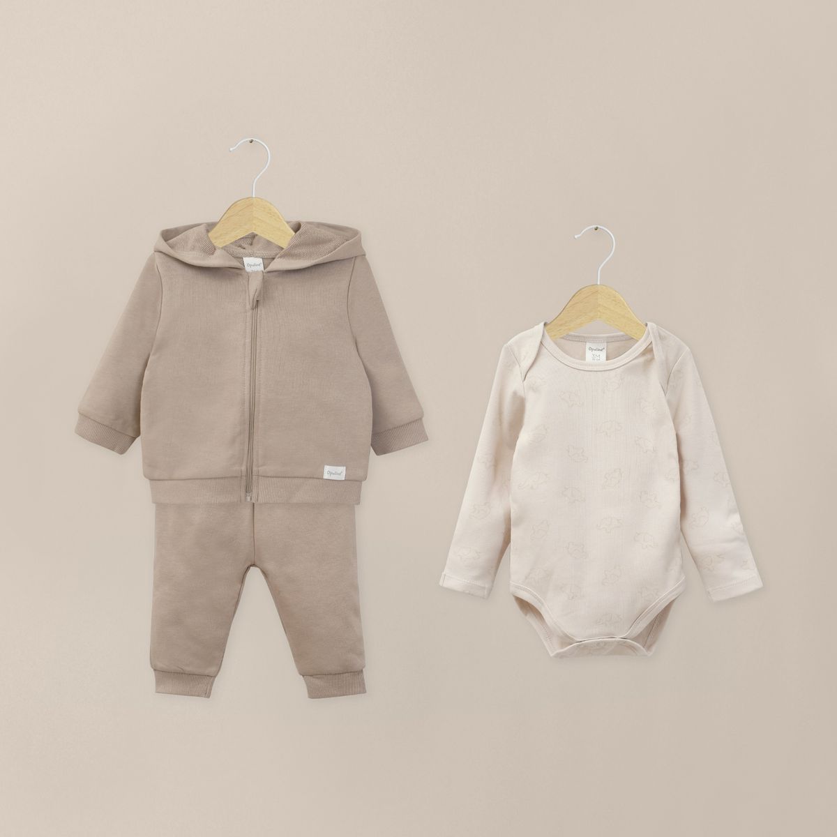 OPALINE - Conjunto Bebe Unisex Taupe