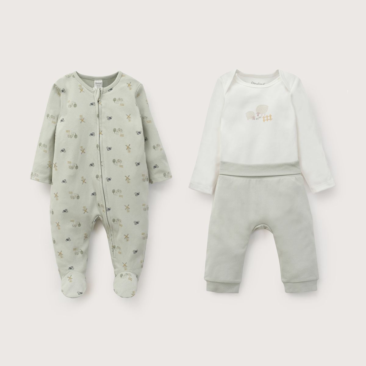 OPALINE - Conjunto Bebe Niño Menta