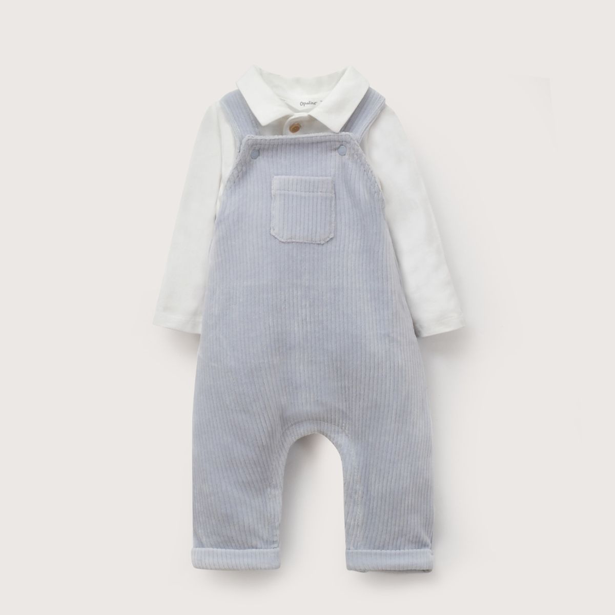 OPALINE - Conjunto Jardinera Bebe Niño Celeste