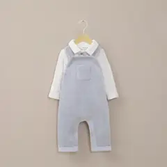 OPALINE - Conjunto Jardinera Bebe Niño Celeste