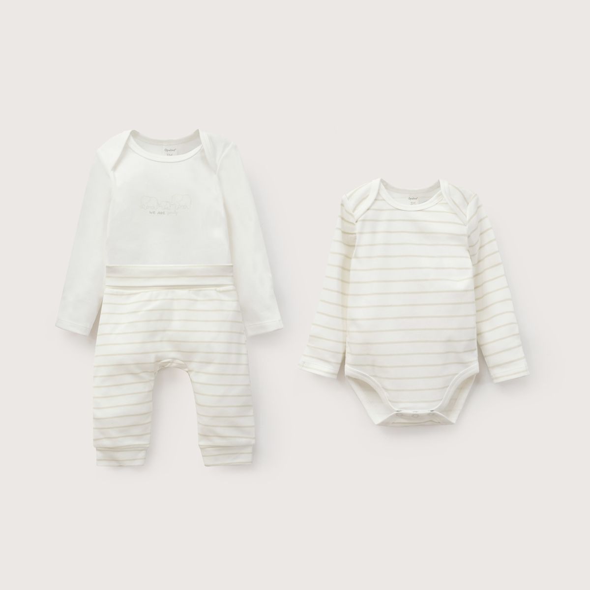 OPALINE - Conjunto Bodies Bebe Unisex Blanco