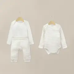 OPALINE - Conjunto Bodies Bebe Unisex Blanco