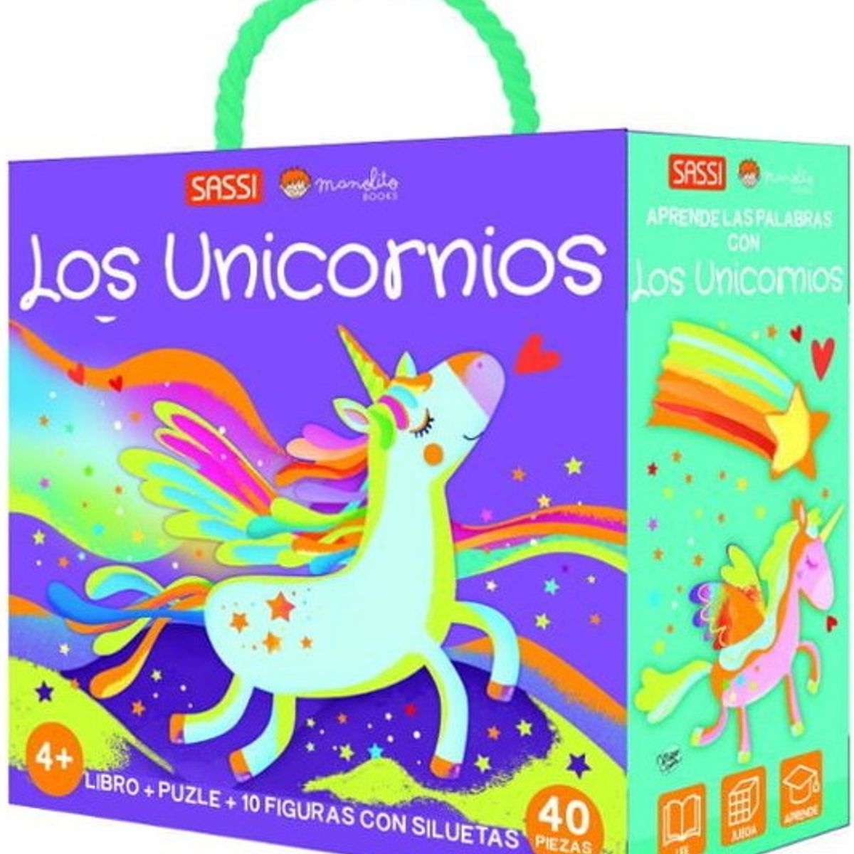 ANTARTICA LIBROS - Los Unicornios Libro + Puzle + 10 Figuras Con Siluetas