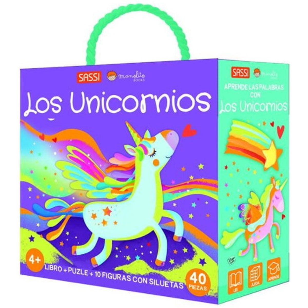 ANTARTICA LIBROS - Los Unicornios Libro + Puzle + 10 Figuras Con Siluetas