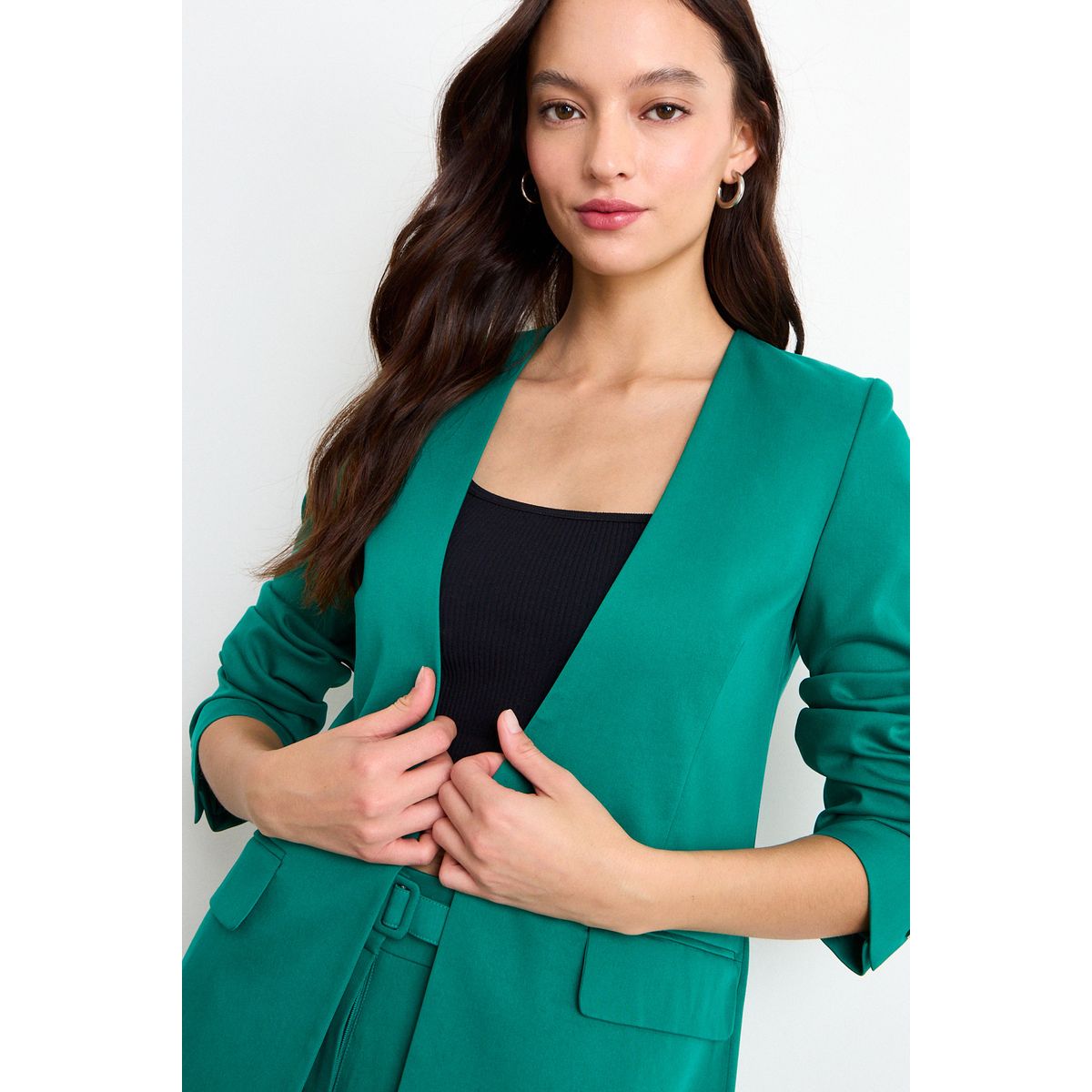 IO - Blazer Liso Mujer Verde Turquesa Io