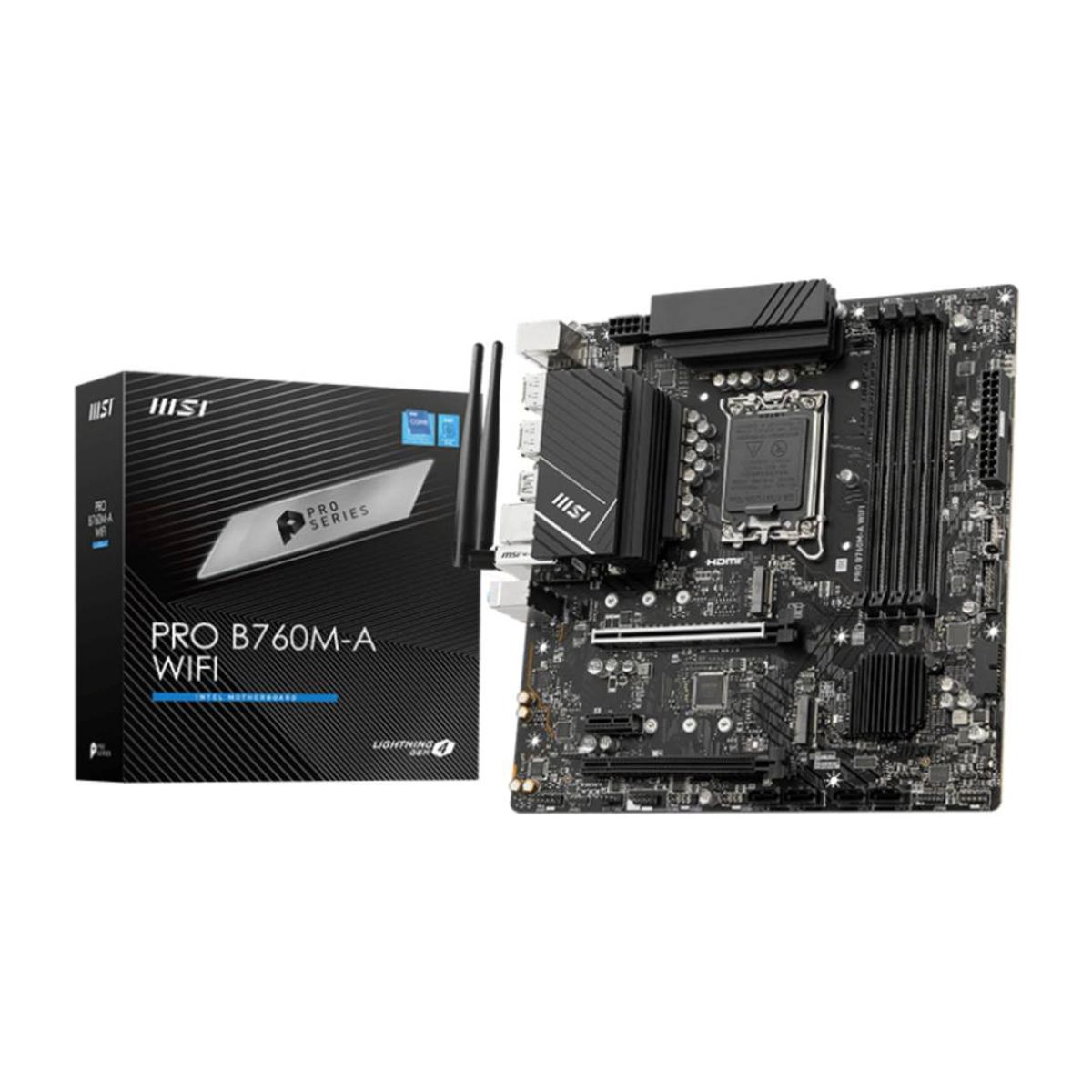 MSI - Placa Madre MSI PRO B760M-A WIFI, mATX, DDR5, LGA1700