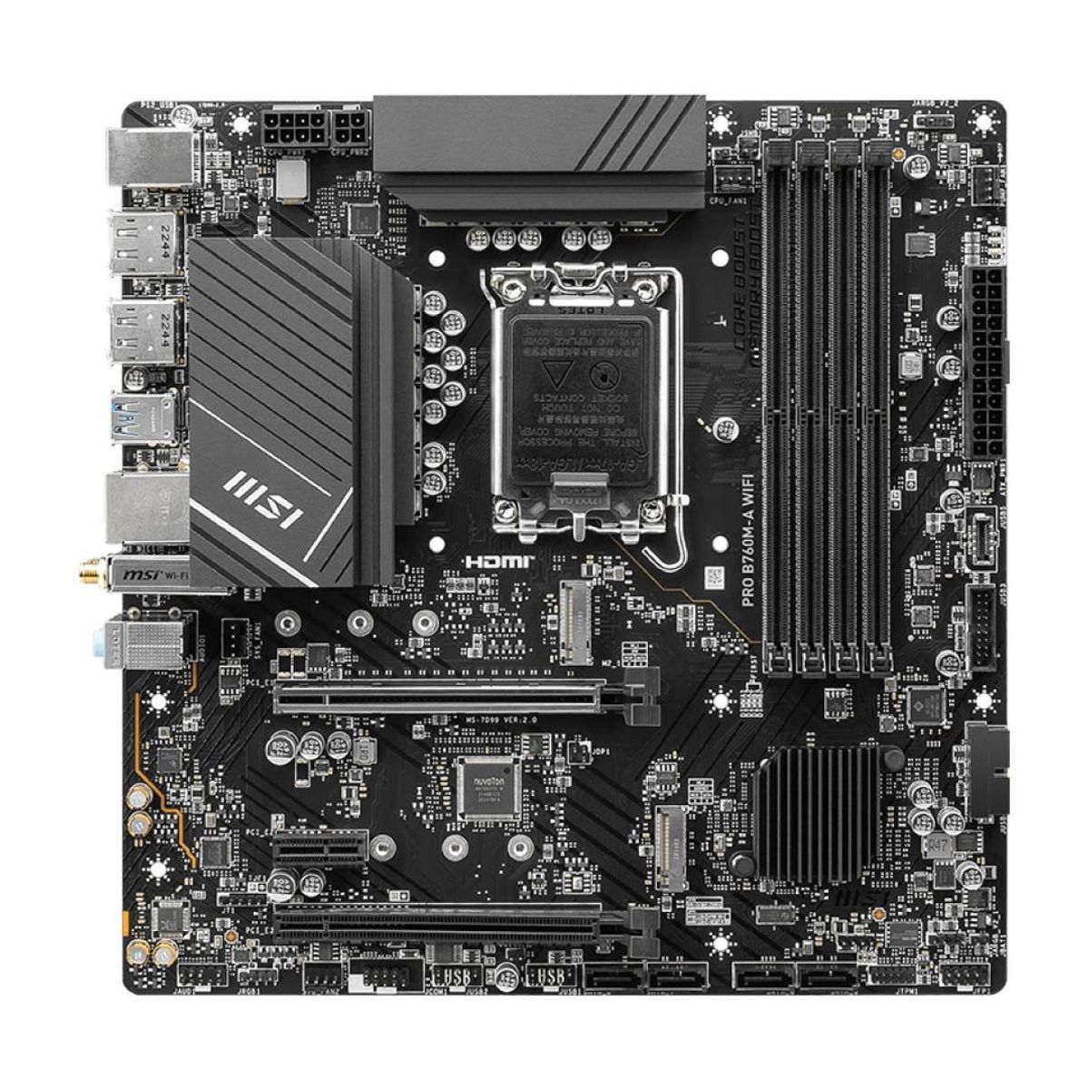 MSI - Placa Madre MSI PRO B760M-A WIFI, mATX, DDR5, LGA1700