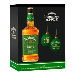 JACK DANIELS - Whiskey Apple 750cc + 2 Esferas Navideñas