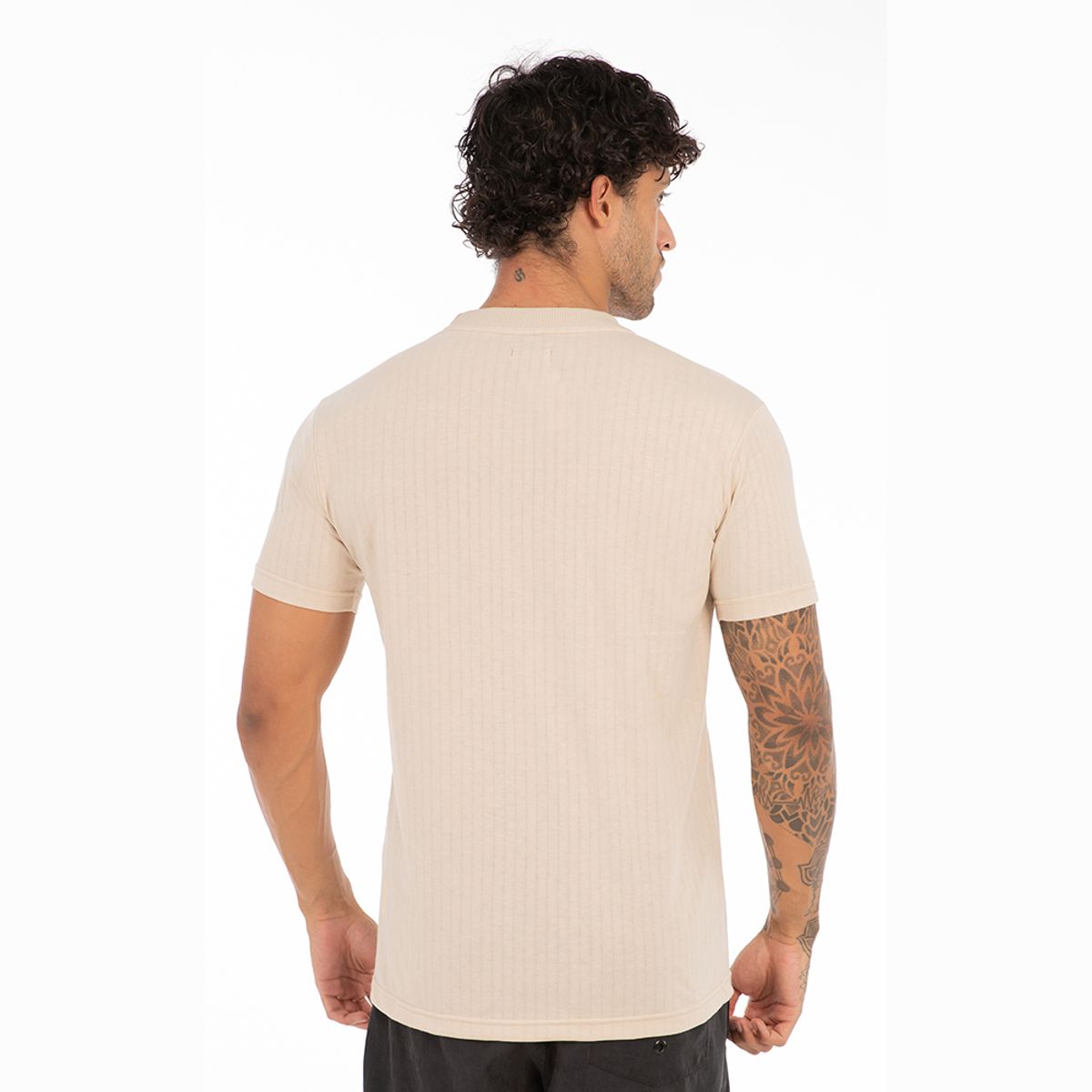 GANGSTER - Polera Mc Textura Flatbush Beige Gangster