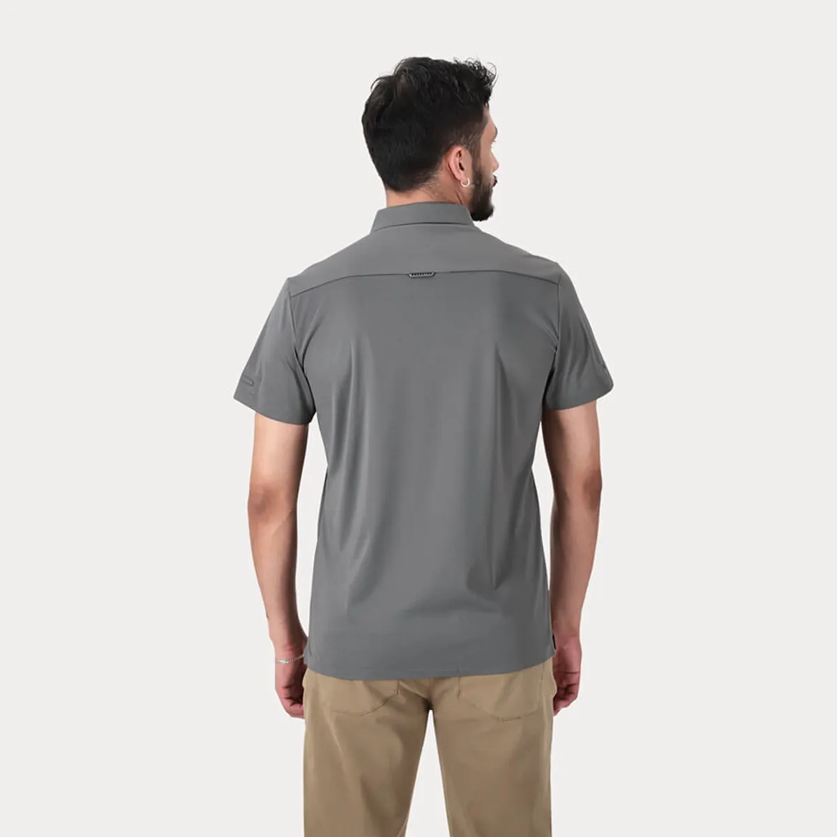 GANGSTER - Polera Polo Poliamida Seneca Gris Gangster