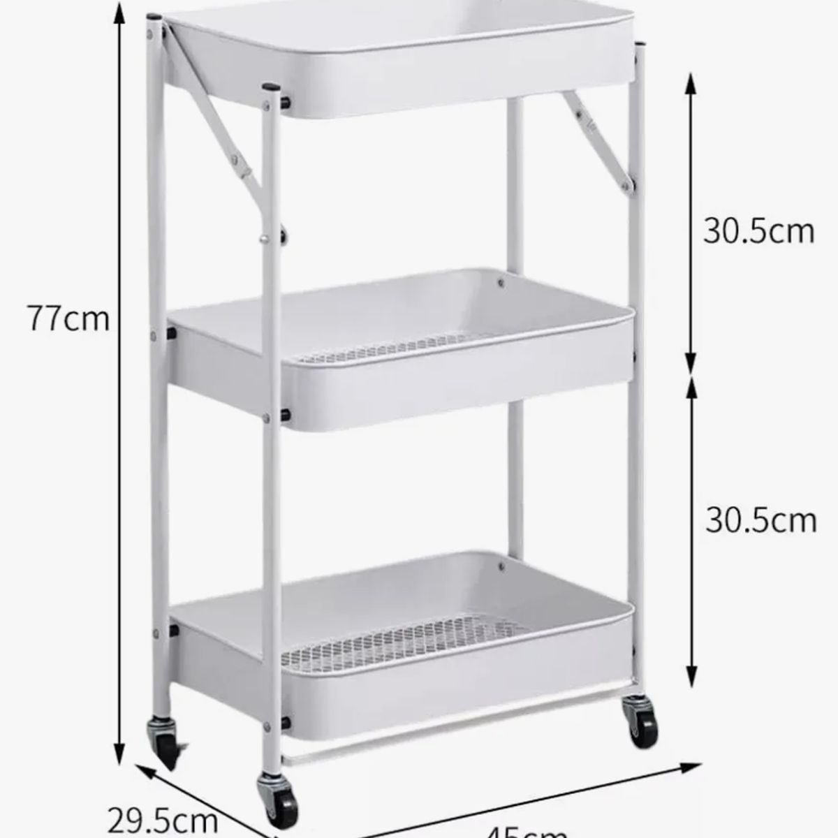 OKAY - Estante Carrito Organizador Mutiuso Plegable Con Ruedas