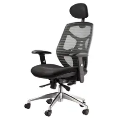 GENERICO - Silla Gerencial Ergonómica Con Cabecera Base Aluminio