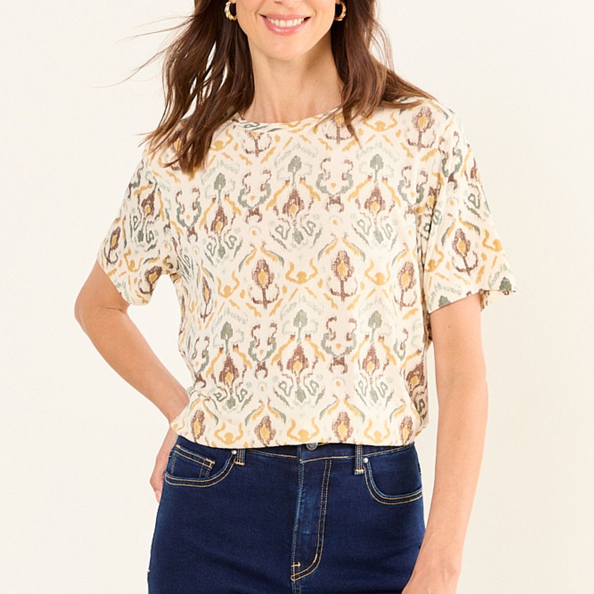 MA GRIFFE - Polera Fantasia Mujer Café Magriffe